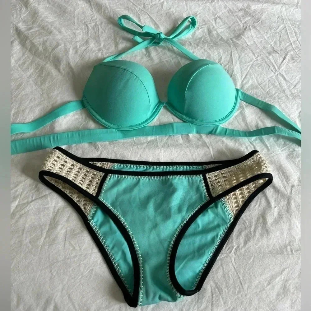 Victoria Secret Swim Set with Crochet  Bottoms